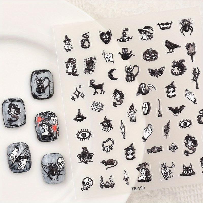 5D Gothic Nail Art Stickers - Self Adhesive Nail Decoration