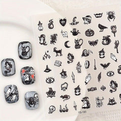 5D Gothic Nail Art Stickers - Self Adhesive Nail Decoration