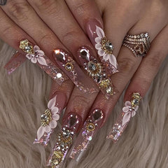 Pink Rhinestones Nail Faux Gems Mix Sizes Glass Faux Diamonds Stones