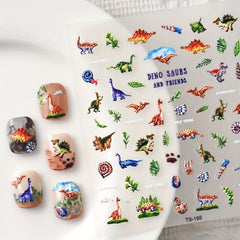 5D Cartoon Nail Art Stickers - Dragon Bear Hamster | Self Adhesive Decals