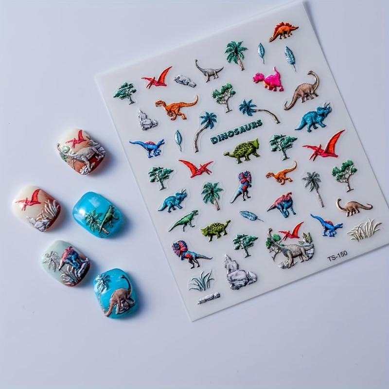 5D Cartoon Nail Art Stickers - Dragon Bear Hamster | Self Adhesive Decals