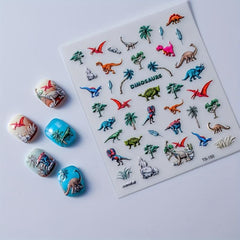 5D Cartoon Nail Art Stickers - Dragon Bear Hamster | Self Adhesive Decals