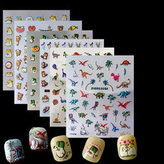 5D Cartoon Nail Art Stickers - Dragon Bear Hamster | Self Adhesive Decals