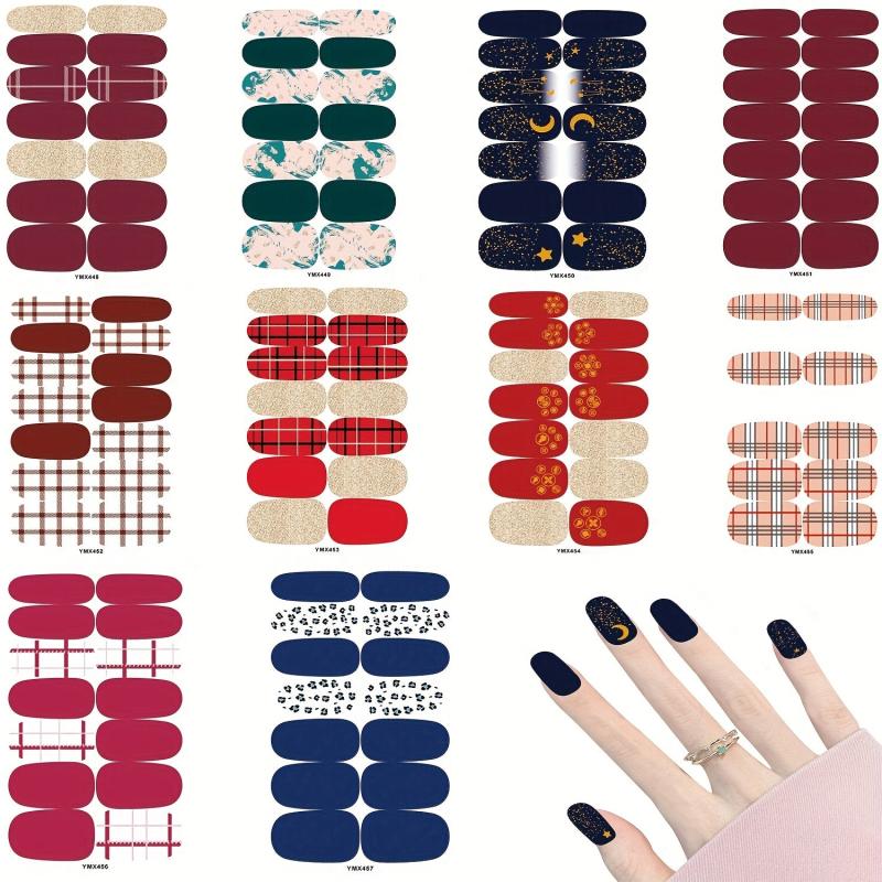 Leopard Print Nail Polish Sticker - Self Adhesive Glitter Gel Nail Strip
