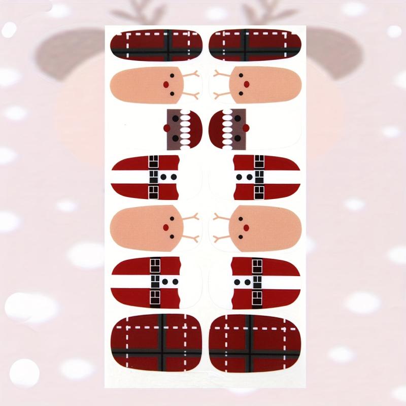 Christmas Full Wrap Nail Polish Stickers Snowflake Elk Santa Claus Nail Strips