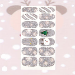 Christmas Full Wrap Nail Polish Stickers Snowflake Elk Santa Claus Nail Strips