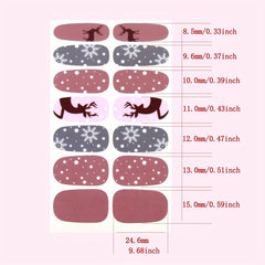 Christmas Full Wrap Nail Polish Stickers Snowflake Elk Santa Claus Nail Strips