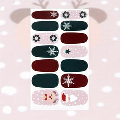 Christmas Full Wrap Nail Polish Stickers Snowflake Elk Santa Claus Nail Strips