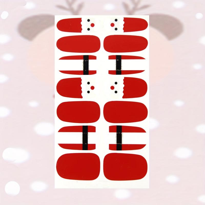 Christmas Full Wrap Nail Polish Stickers Snowflake Elk Santa Claus Nail Strips