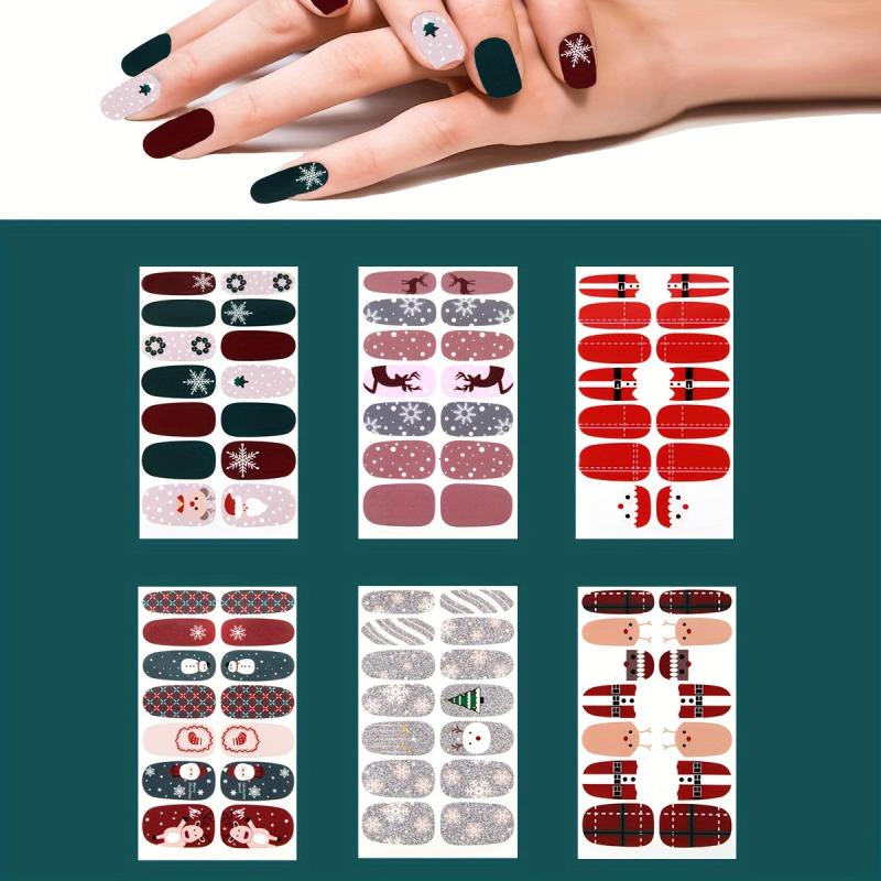 Christmas Full Wrap Nail Polish Stickers Snowflake Elk Santa Claus Nail Strips