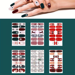 Christmas Full Wrap Nail Polish Stickers Snowflake Elk Santa Claus Nail Strips