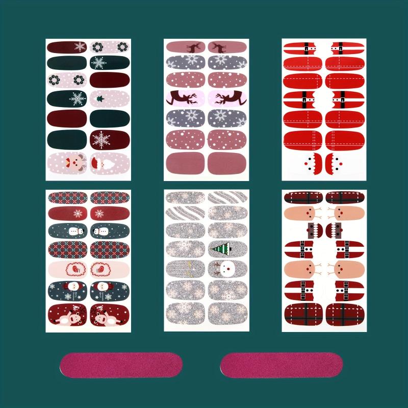Christmas Full Wrap Nail Polish Stickers Snowflake Elk Santa Claus Nail Strips