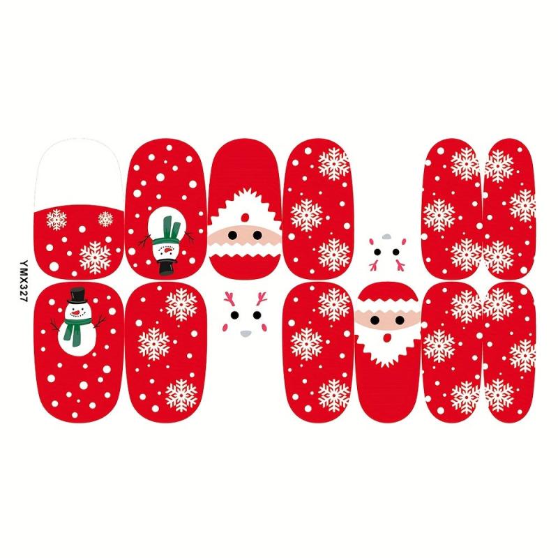 Christmas Halloween Nail Polish Stickers Snowflake Elk Santa Pumpkin Strips