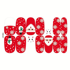 Christmas Halloween Nail Polish Stickers Snowflake Elk Santa Pumpkin Strips