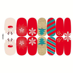Christmas Halloween Nail Polish Stickers Snowflake Elk Santa Pumpkin Strips