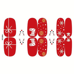 Christmas Halloween Nail Polish Stickers Snowflake Elk Santa Pumpkin Strips