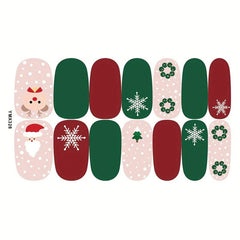 Christmas Halloween Nail Polish Stickers Snowflake Elk Santa Pumpkin Strips