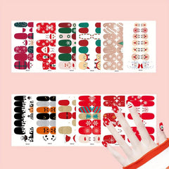 Christmas Halloween Nail Polish Stickers Snowflake Elk Santa Pumpkin Strips