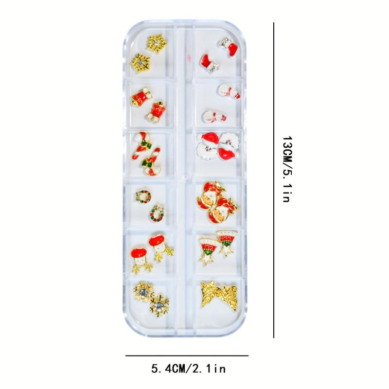 24pcs Christmas Nail Art Charms for DIY Nail Art Decoration