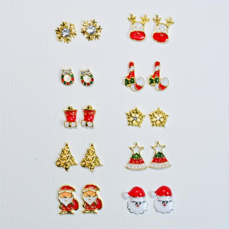 24pcs Christmas Nail Art Charms for DIY Nail Art Decoration