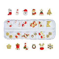 24pcs Christmas Nail Art Charms for DIY Nail Art Decoration