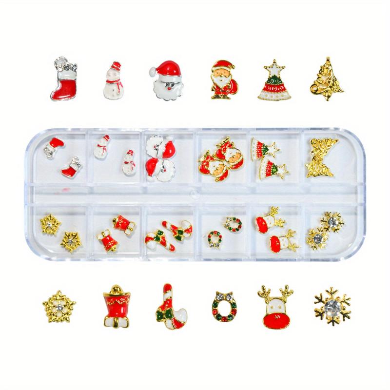 24pcs Christmas Nail Art Charms for DIY Nail Art Decoration