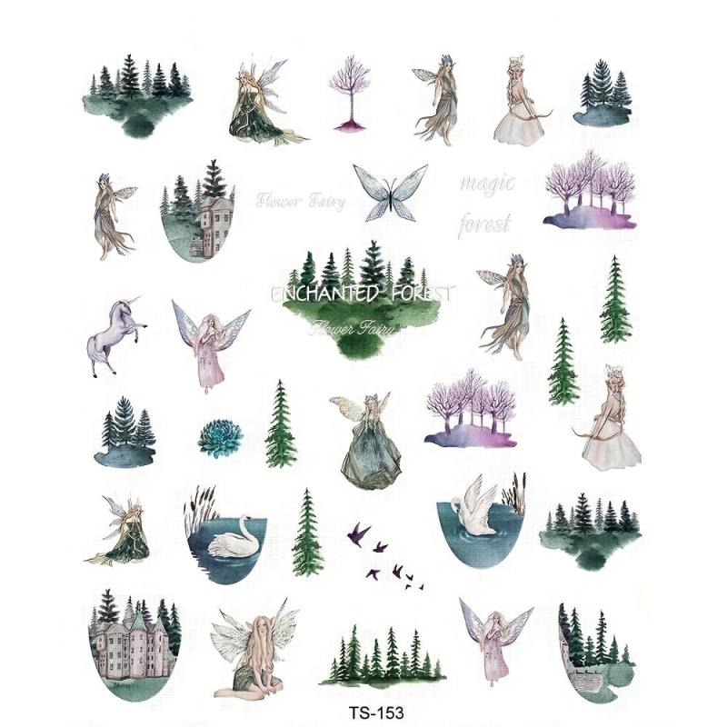 Fairy Nail Decals Embossed Sticker for Lady Girl Nail Art DIY