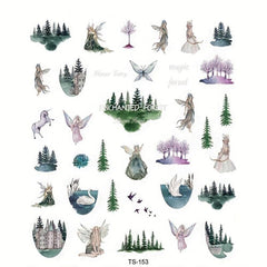 Fairy Nail Decals Embossed Sticker for Lady Girl Nail Art DIY