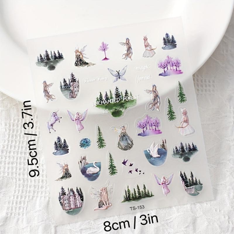 Fairy Nail Decals Embossed Sticker for Lady Girl Nail Art DIY