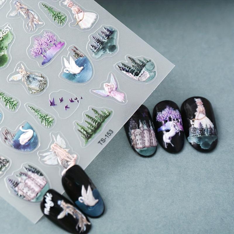 Fairy Nail Decals Embossed Sticker for Lady Girl Nail Art DIY