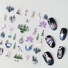 Fairy Nail Decals Embossed Sticker for Lady Girl Nail Art DIY