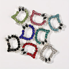 10pcs Cat Nail Art Charms With Rhinestones - Cute Nail Art Jewelry for DIY