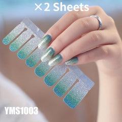 Glitter Nail Polish Strips Stickers - Self Adhesive Full Nail Wraps