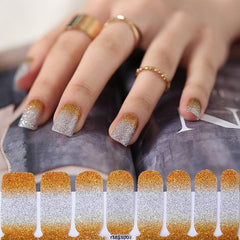 Glitter Nail Polish Strips Stickers - Self Adhesive Full Nail Wraps