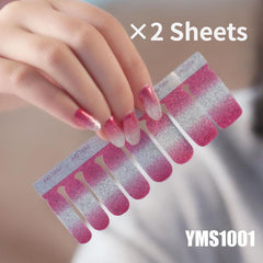 Glitter Nail Polish Strips Stickers - Self Adhesive Full Nail Wraps