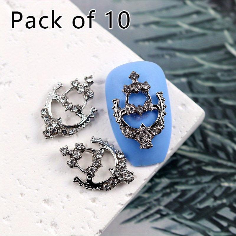10pcs Nail Art Charms Rhinestone Alloy DIY Nail Salon Accessories