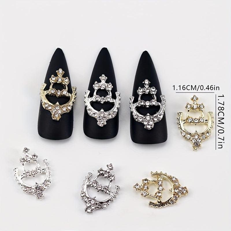 10pcs Nail Art Charms Rhinestone Alloy DIY Nail Salon Accessories