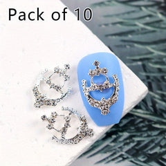10pcs Nail Art Charms Rhinestone Alloy DIY Nail Salon Accessories