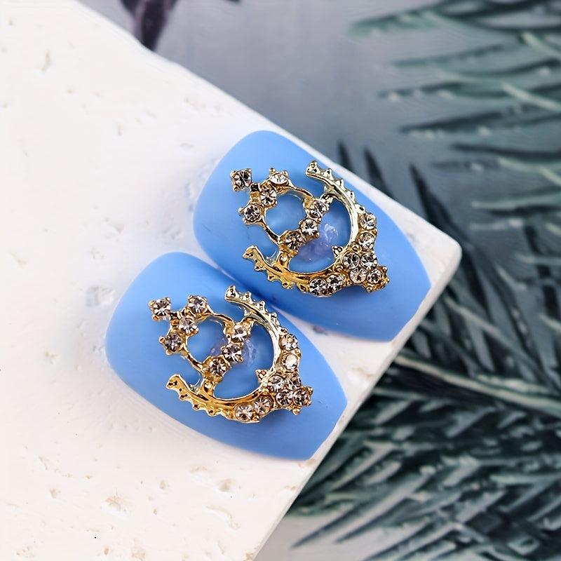 10pcs Nail Art Charms Rhinestone Alloy DIY Nail Salon Accessories
