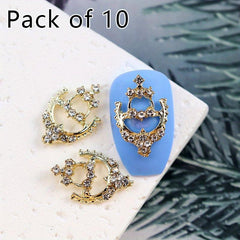 10pcs Nail Art Charms Rhinestone Alloy DIY Nail Salon Accessories