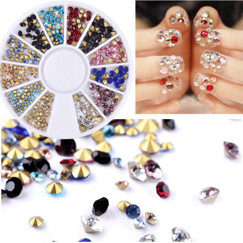 Glitter Rhinestone Nail Crystal Beads 3D Art Decoration Accessories