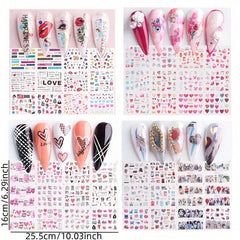 4pcs Red Lip Letter Nail Water Transfer Stickers for Valentine Nail Art DIY