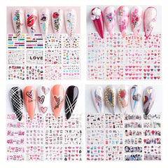 4pcs Red Lip Letter Nail Water Transfer Stickers for Valentine Nail Art DIY