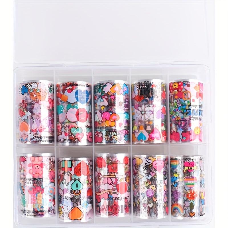 Nail Foil Glitter Stickers Wraps Decal Transfer Flower Butterfly Spring Series