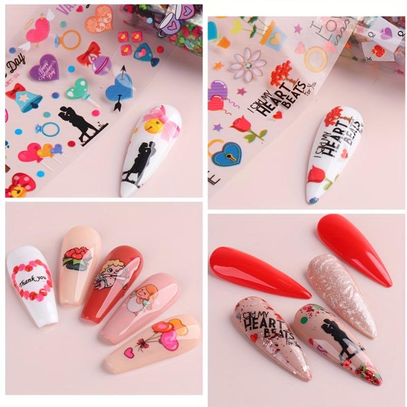 Nail Foil Glitter Stickers Wraps Decal Transfer Flower Butterfly Spring Series