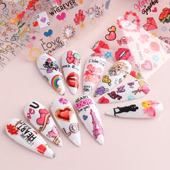 Nail Foil Glitter Stickers Wraps Decal Transfer Flower Butterfly Spring Series
