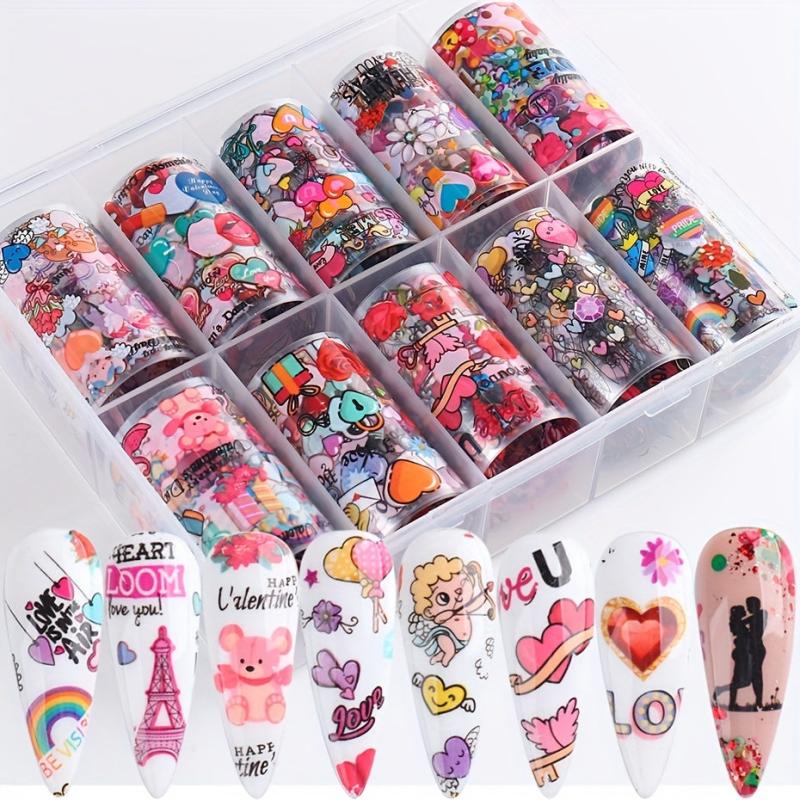 Nail Foil Glitter Stickers Wraps Decal Transfer Flower Butterfly Spring Series