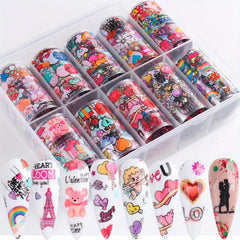 Nail Foil Glitter Stickers Wraps Decal Transfer Flower Butterfly Spring Series