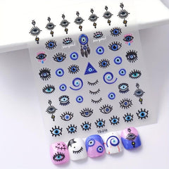 Evil Eye Nail Art Stickers Decals 3D Self Adhesive