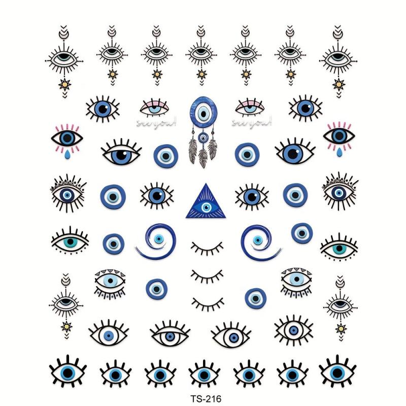 Evil Eye Nail Art Stickers Decals 3D Self Adhesive